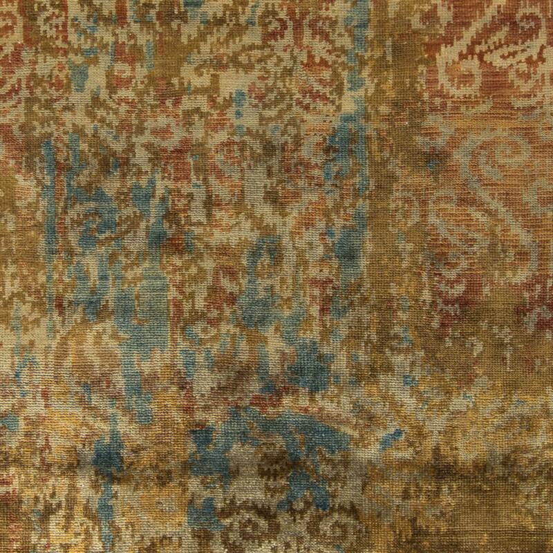 Hand-Knotted Hugh Damask Pattern Wool Area Rug - 2' x 3' - 2' x 3'