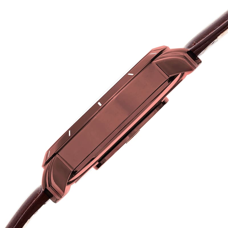 Akribos XXIV Men's Swiss Quartz Retro Style Transparent Dial Leather Brown Strap Watch