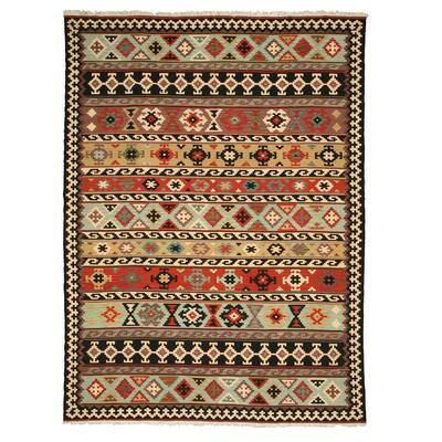 Hand-knotted Wool Traditional Geometric Kyle Kilim Rug (9'6 X 13'6) - 9 ...