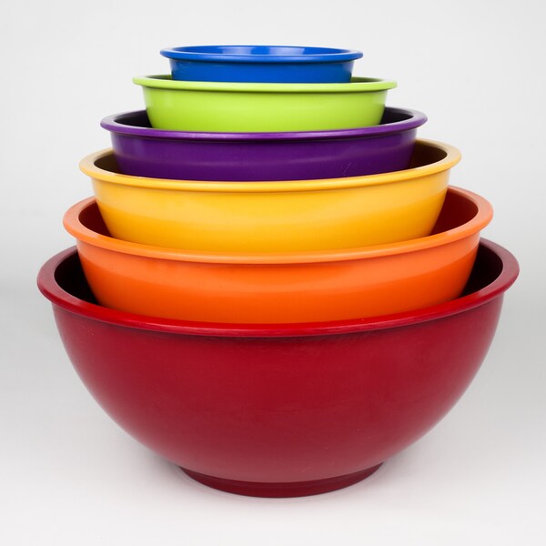 Rainbow Nested Melamine Mixing Bowl 6-piece Set - 16995206 - Overstock ...