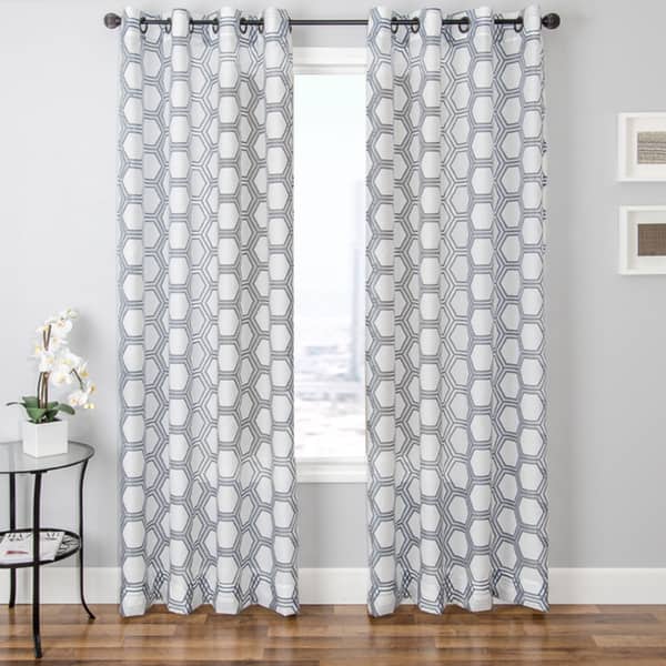 Shop Softline Andres Burnout Sheer Geometric Single Curtain Panel