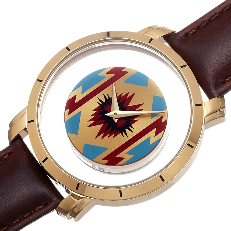 Akribos XXIV Men's Swiss Quartz Retro Style Transparent Dial Leather Strap Watch