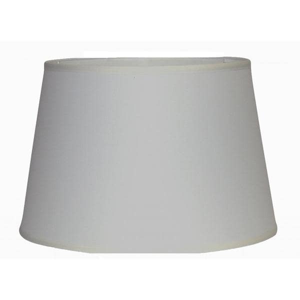 Crown Lighting Off White Linen Hardback Modified Drum Lamp Shade with Self Trim