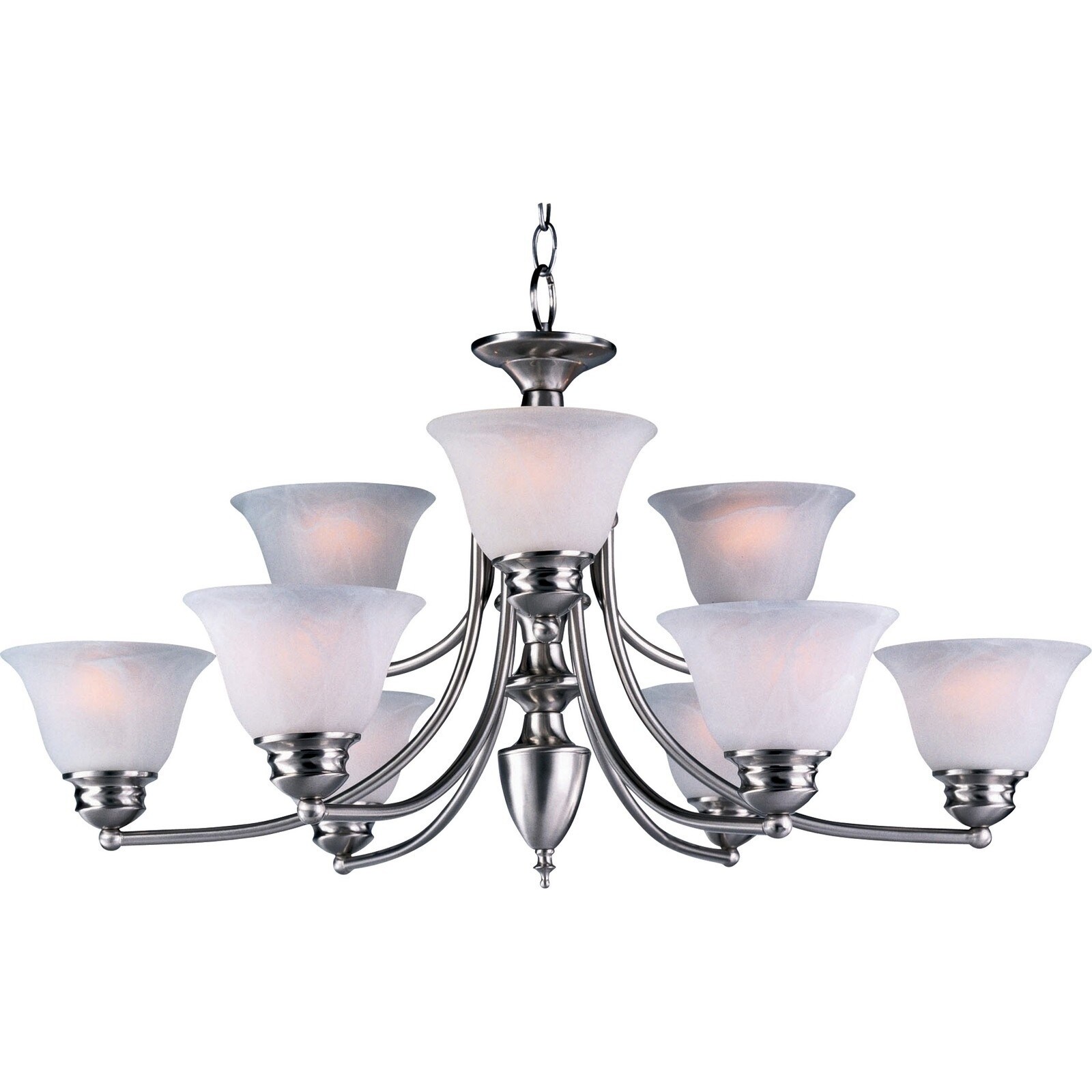 Maxim Lighting Malaga 9-light Nickel Chandelier (Malaga 9-Light Chandelier) - Chandeliers For Bedrooms by Overstock.com