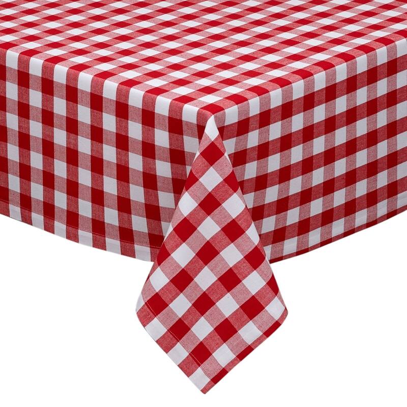 DII Tango White Checkers Indoor/Outdoor Tablecloth
