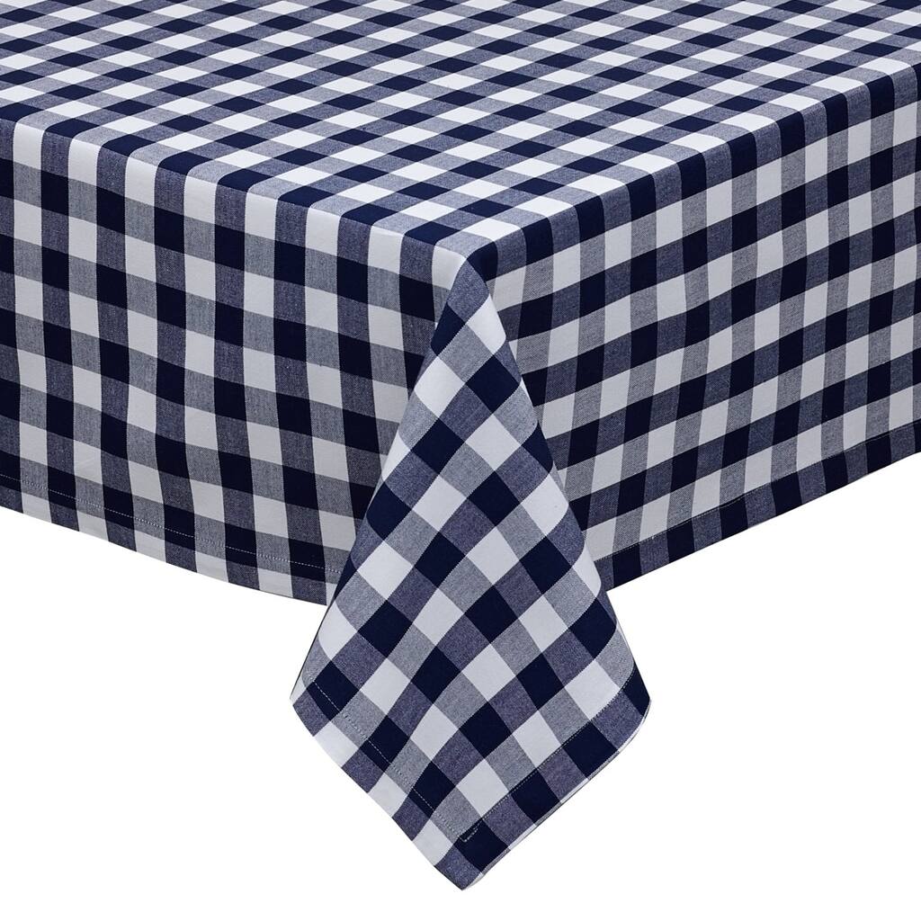 DII Nautical and White Checkers Indoor/Outdoor Tablecloth