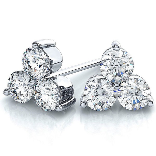 Suzy Levian 14k White Gold 3 Stone Diamond Cer 2 5ct Tdw Suzy Levian 14k White Gold 3 Stone Diamond Cer 2 5ct Tdw Stud Earrings