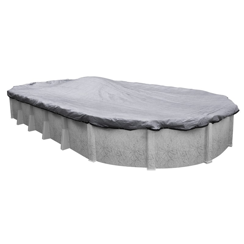 Robelle Mesh Winter Cover for Oval Above-Ground Pools - 15 x 27 - Gray/Black