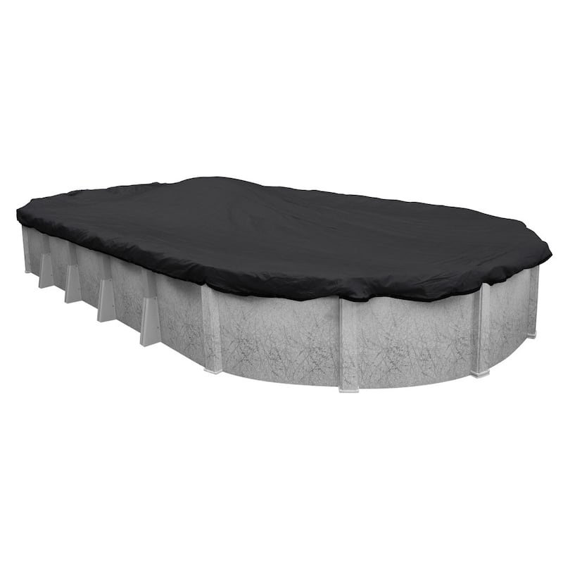 Robelle Mesh Winter Cover for Oval Above-Ground Pools - 12 x 24 - Black