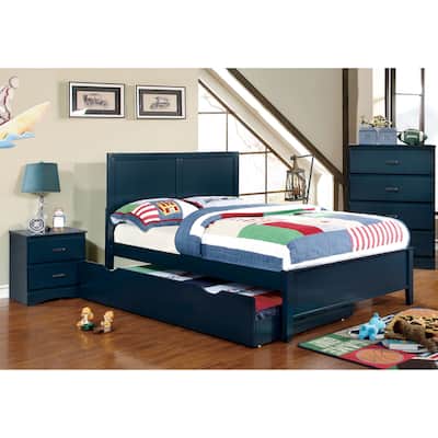 Pice Modern Full Wood 4-Piece Youth Panel Bed Set with Trundle by Furniture of America