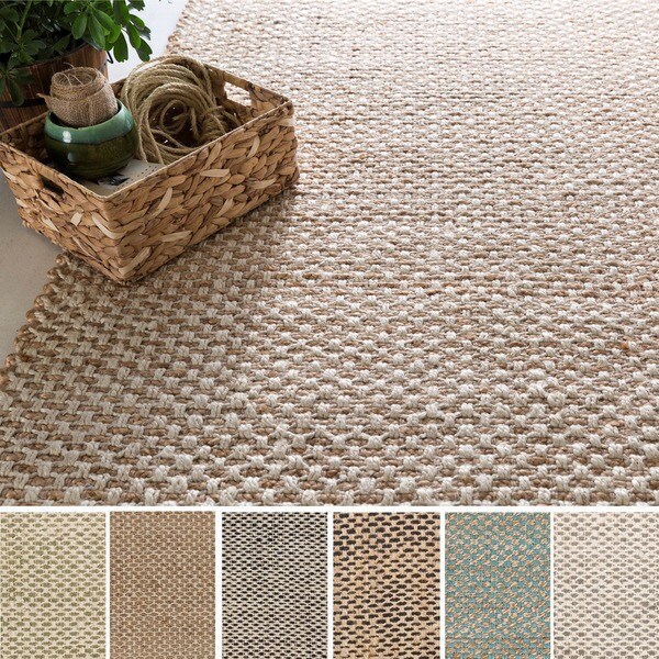 Hand-Woven Alaya Stripe Pattern Jute Area Rug - 5' x 8'