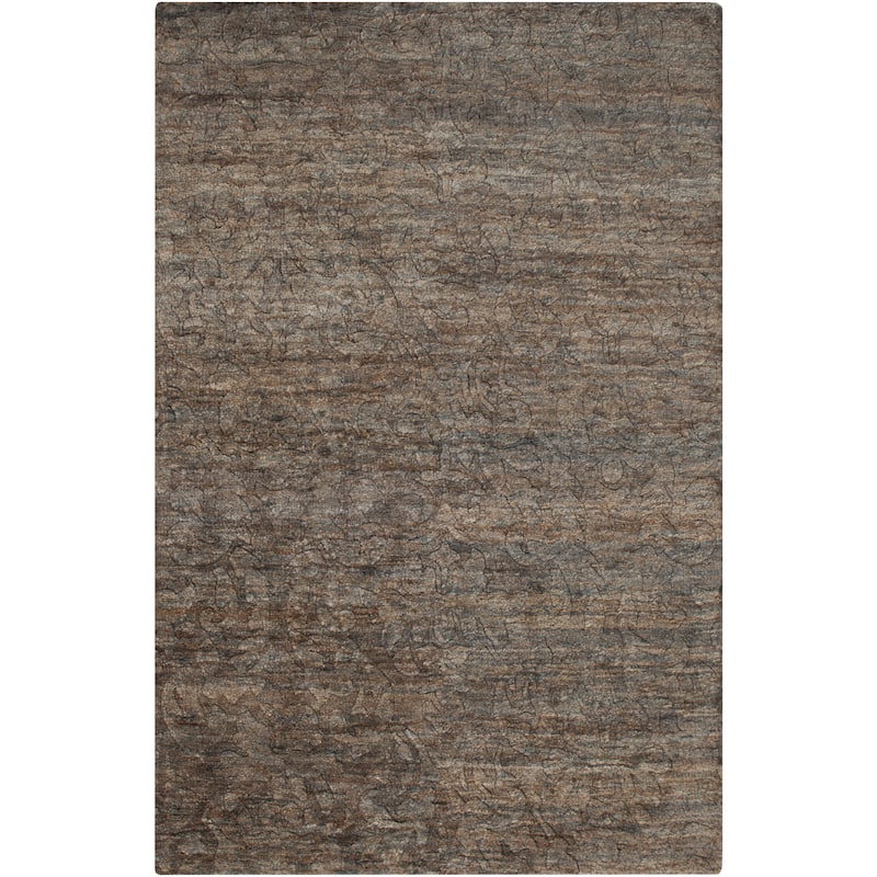 Hand-Knotted Sheryl Abstract Pattern Jute Area Rug - 2' x 3' - Grey