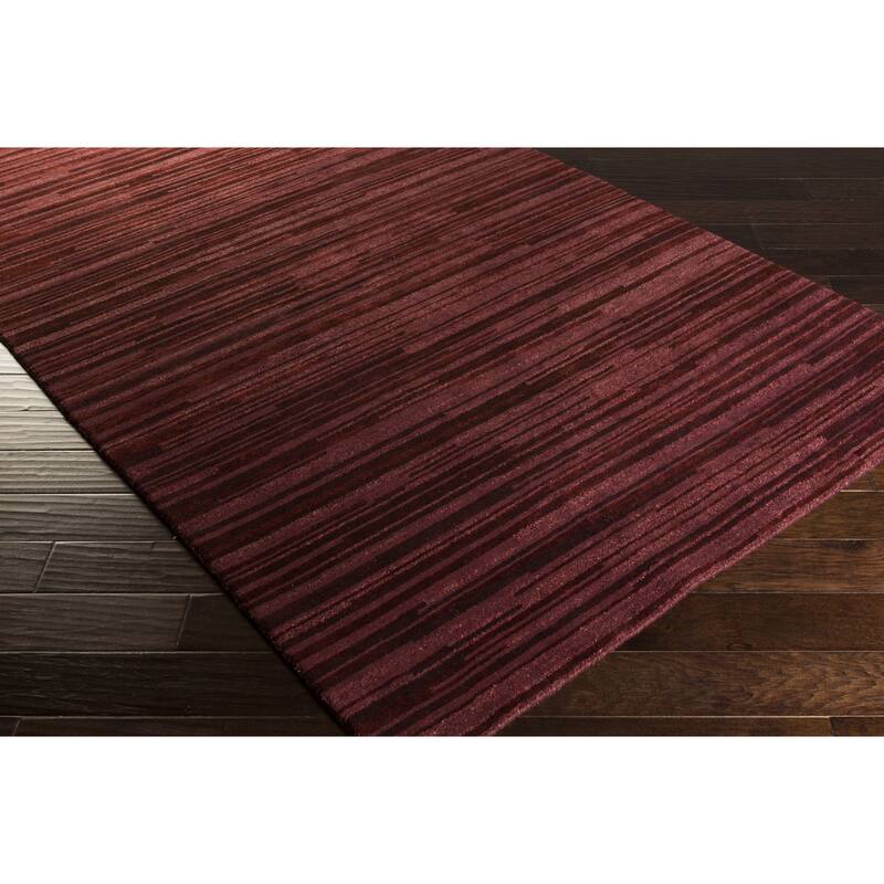 Hand-Knotted Simone Solid Pattern Wool Area Rug
