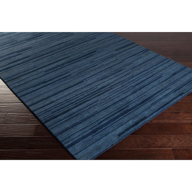Hand-Knotted Simone Solid Pattern Wool Area Rug