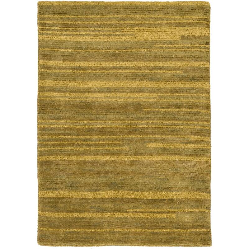 Hand-Knotted Simone Solid Pattern Wool Area Rug