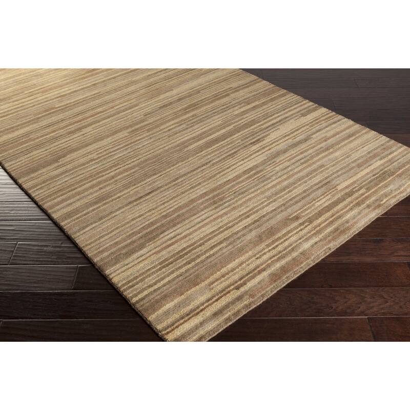 Hand-Knotted Simone Solid Pattern Wool Area Rug