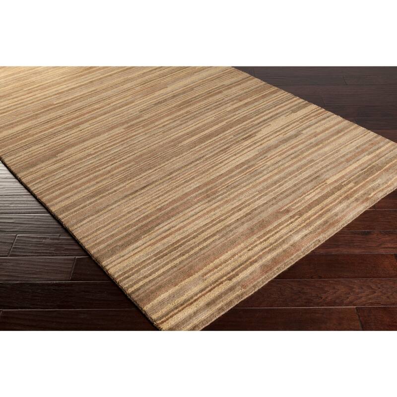 Hand-Knotted Simone Solid Pattern Wool Area Rug