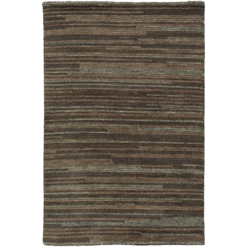 Hand-Knotted Simone Solid Pattern Wool Area Rug