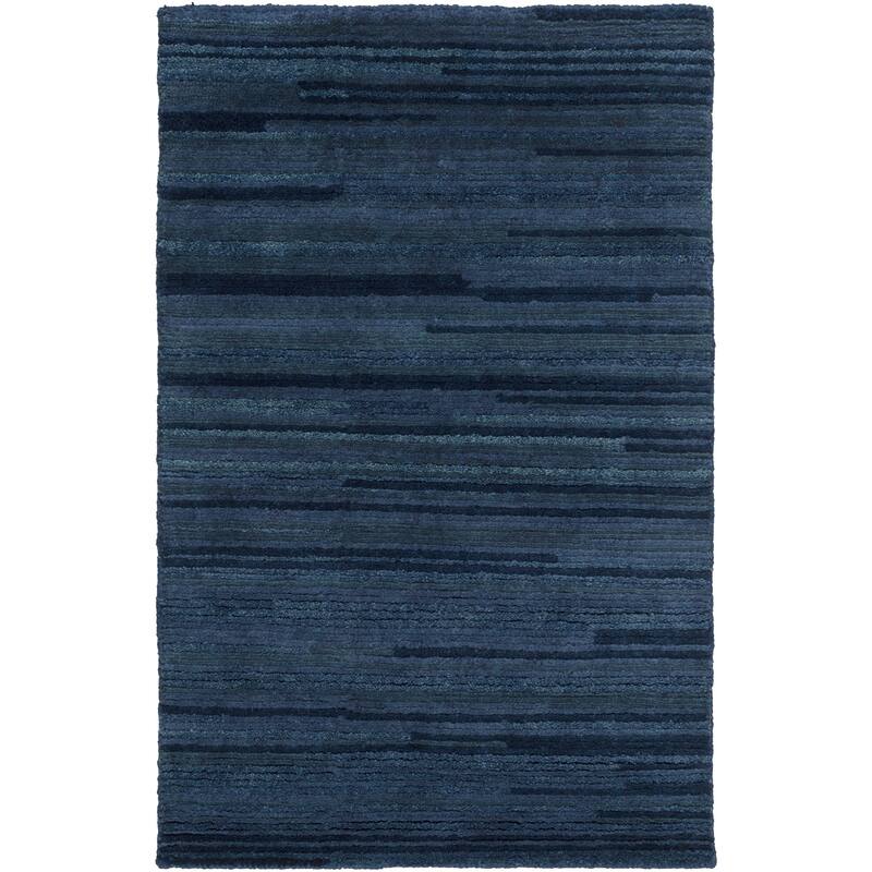 Hand-Knotted Simone Solid Pattern Wool Area Rug