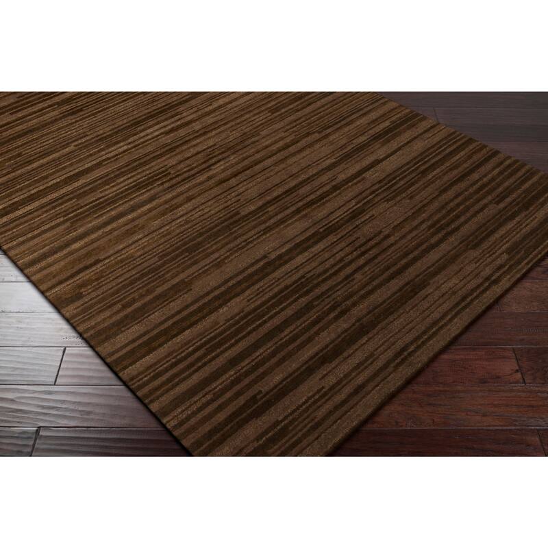 Hand-Knotted Simone Solid Pattern Wool Area Rug