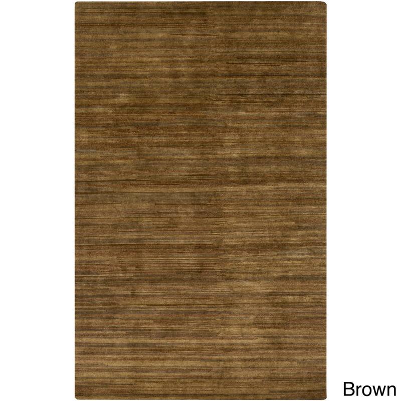 Hand-Knotted Simone Solid Pattern Wool Area Rug
