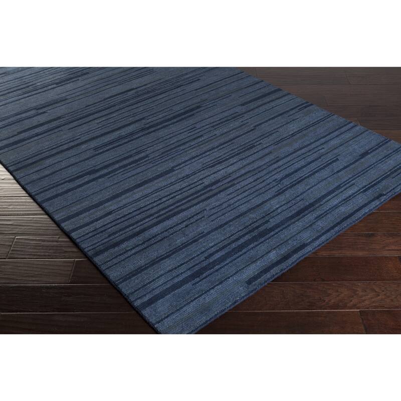 Hand-Knotted Simone Solid Pattern Wool Area Rug