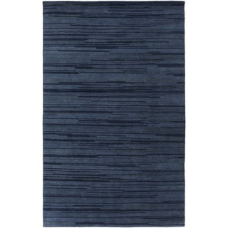 Hand-Knotted Simone Solid Pattern Wool Area Rug - 5' x 8'
