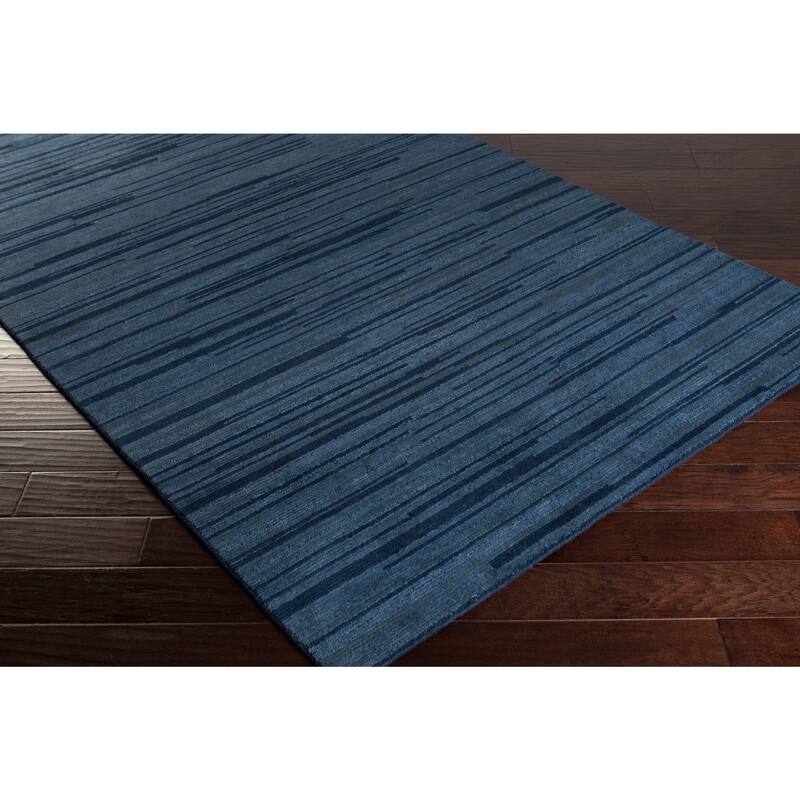 Hand-Knotted Simone Solid Pattern Wool Area Rug