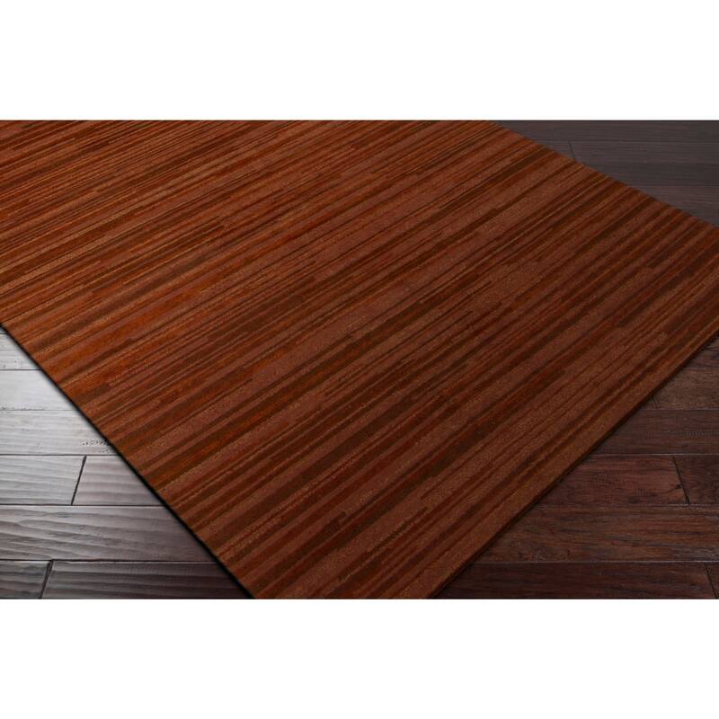 Hand-Knotted Simone Solid Pattern Wool Area Rug