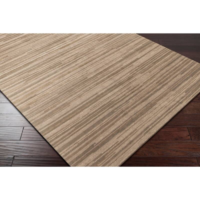 Hand-Knotted Simone Solid Pattern Wool Area Rug
