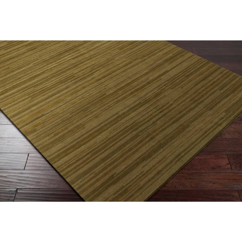 Hand-Knotted Simone Solid Pattern Wool Area Rug