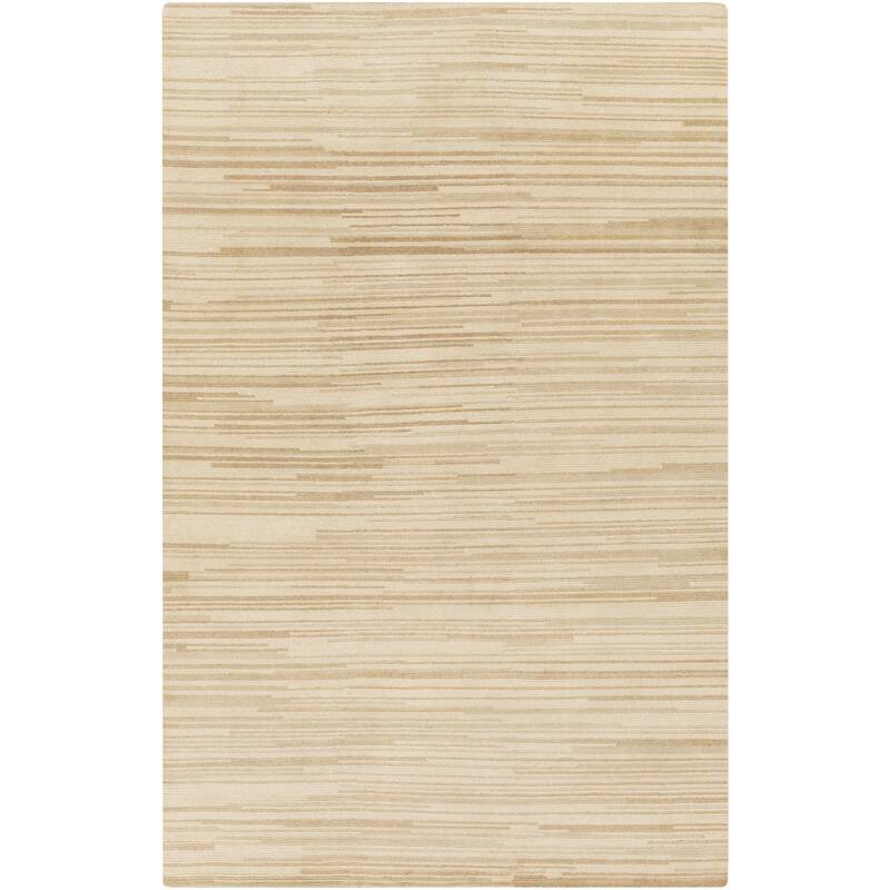 Hand-Knotted Simone Solid Pattern Wool Area Rug - 5' x 8' - Beige