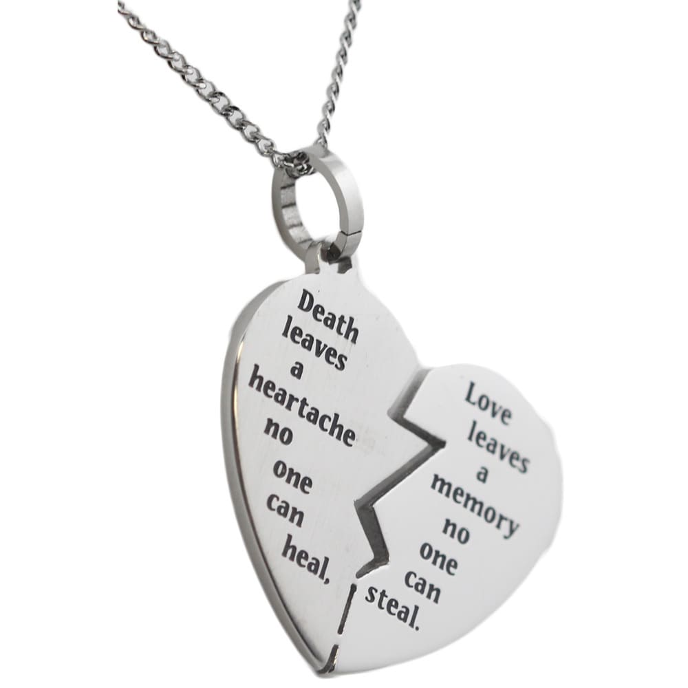 Stainless Steel Broken Heart Bereavement Necklace Overstock 937