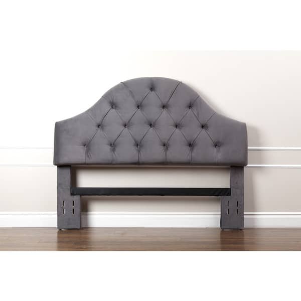 Abbyson York Tufted Arch Grey Velvet Headboard Bed Bath & Beyond 9834035