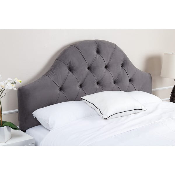 Abbyson York Tufted Arch Grey Velvet Headboard Bed Bath & Beyond 9834035