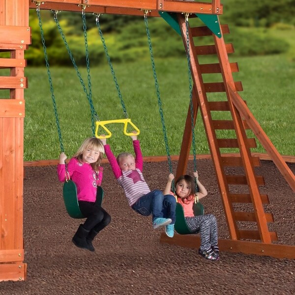 backyard discovery woodridge ii all cedar wood playset swing set