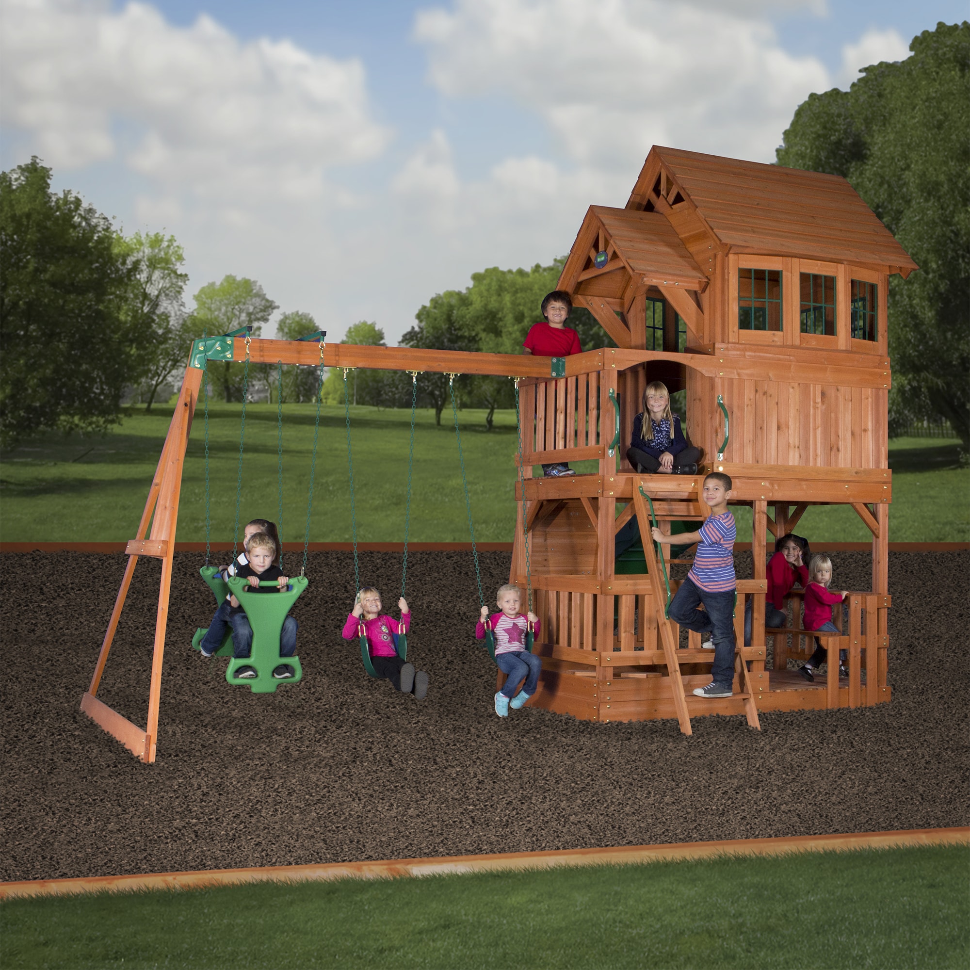 liberty ii all cedar swing set