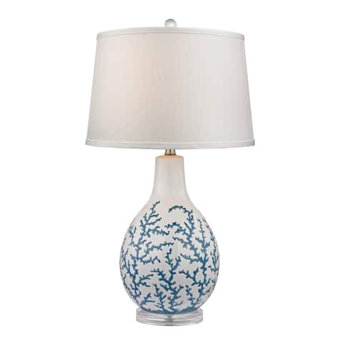 Dimond Sixpenny 1-light Pale Blue Coral Ceramic Table Lamp