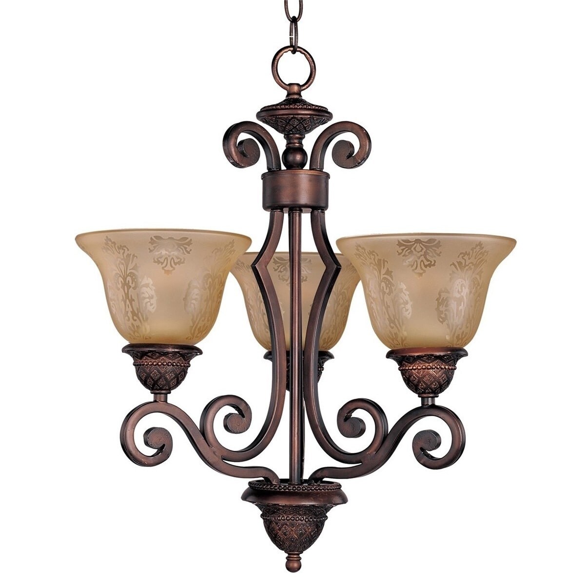 Maxim Symphony 3-light Bronze Chandelier (Symphony 3-Light Chandelier) - Chandeliers For Bedrooms by Overstock.com