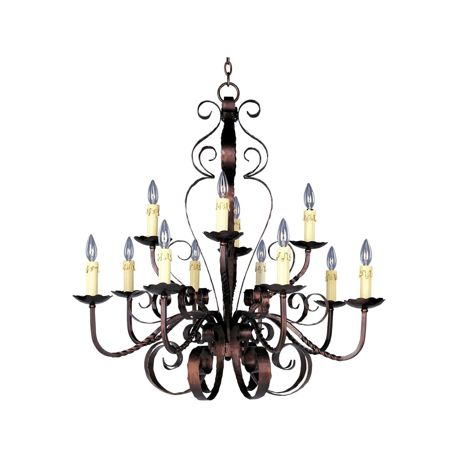 Maxim Aspen Bronze 12-light Chandelier (Aspen 12-Light Chandelier) - Chandeliers For Bedrooms by Overstock.com