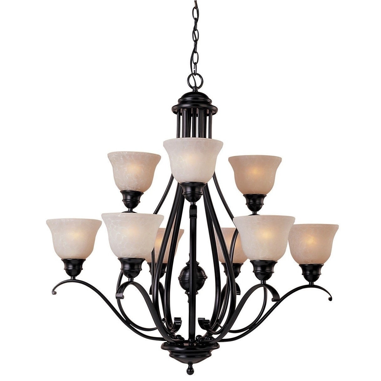 Maxim Linda EE Bronze 9-light Chandelier (Linda EE 9-Light Chandelier) - Chandeliers For Bedrooms by Overstock.com
