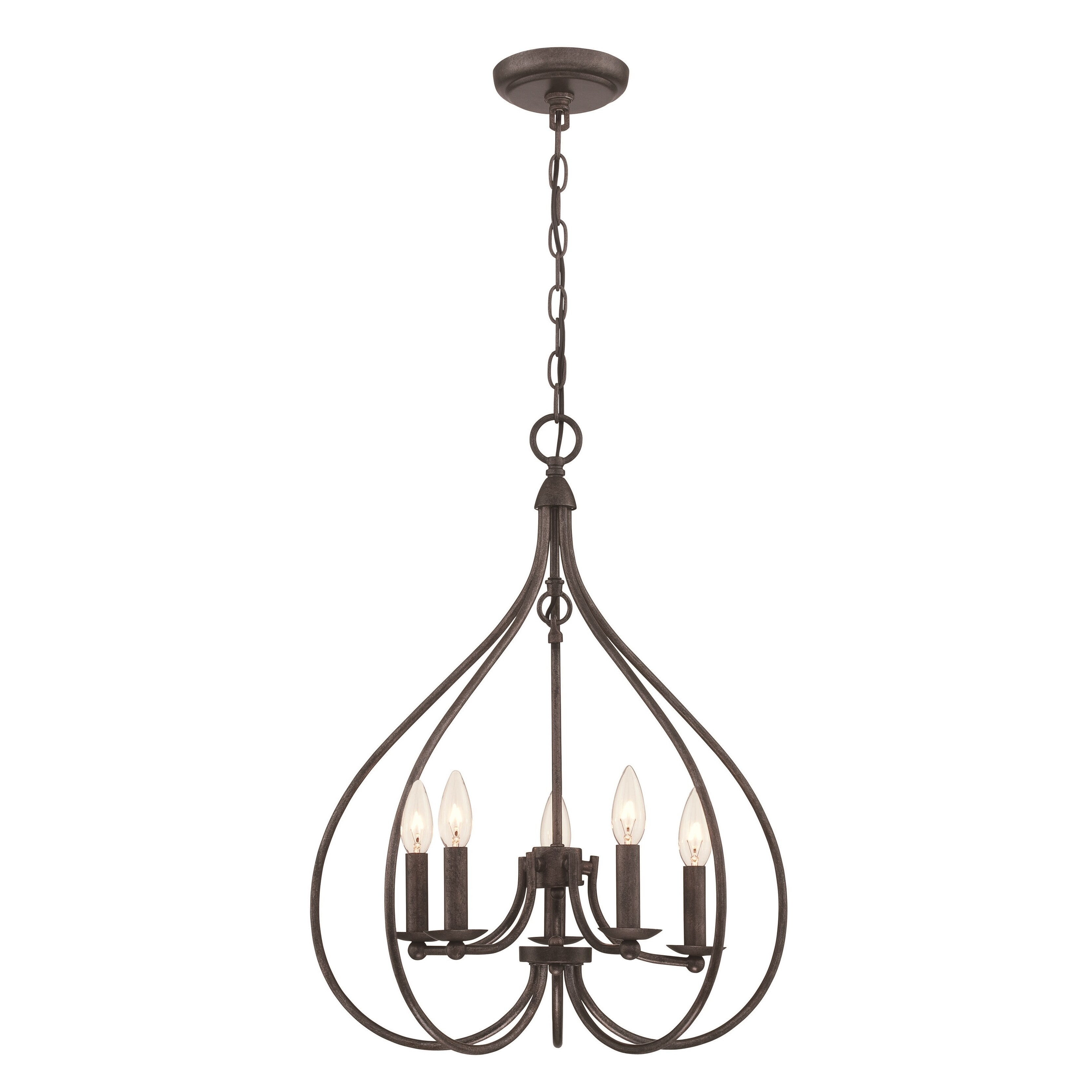 Lite Source Farrah 5-light Chandelier (Dark bronze) - Chandeliers For Bedrooms by Overstock.com