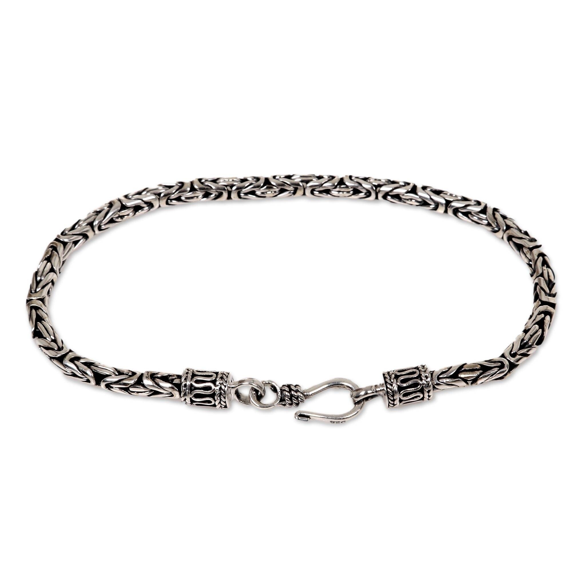 NOVICA Handmade Sterling Silver Byzantine Style Snake Chain 