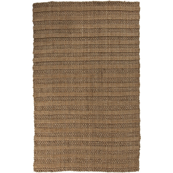 Hand-Woven Anika Stripe Pattern Jute Area Rug - 2' x 3'
