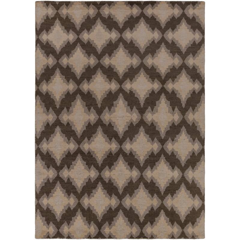 Hand-Knotted Amiya Geometric Pattern Wool Area Rug - 2' x 3' - 2' x 3 ...