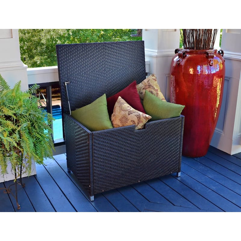 Medium Tortoise Outdoor Wicker Storage Box - 36" L x 24" W x 24" H