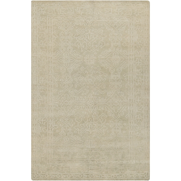 Hand-Knotted Millie Border Wool Area Rug - 9' x 13'