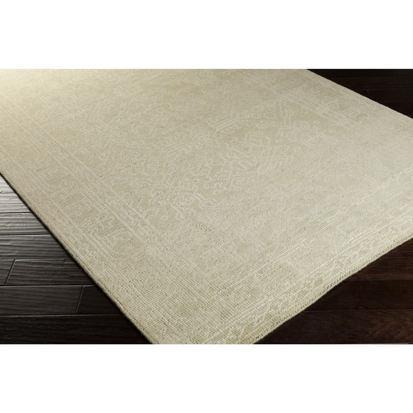 Hand Knotted Millie Border Wool Area Rug 5 6 X 8 6 Overstock 9836428