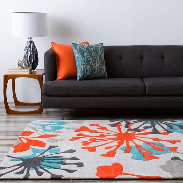 slide 2 of 7, Hand-Tufted Elaina Floral Area Rug - 8' x 11' - 8' x 11' Orange - 8' x 11' - Rectangle