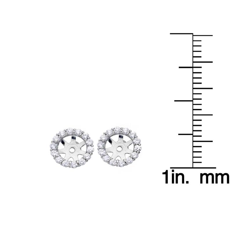 14k White Gold 4/5ct TDW Diamond Stud Earring Jackets (I-J, I2-I3)